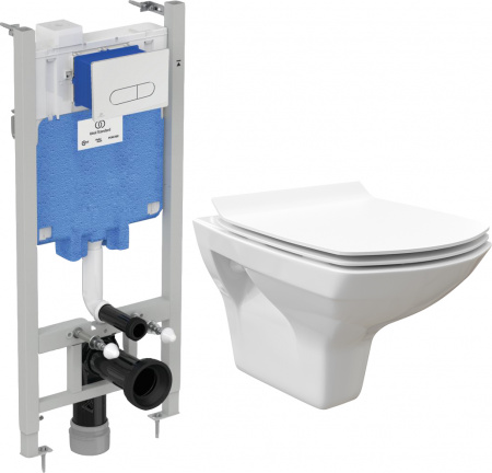 Комплект Унитаз подвесной STWORKI Стокгольм Clean On DPL EO slim безободковый + Система инсталляции для унитазов Ideal Standard ProSys Eco Frame 2.0 с кнопкой смыва Комплект Унитаз подвесной STWORKI Стокгольм Clean On DPL EO slim безободковый + Система инсталляции для унитазов Ideal Standard ProSys Eco Frame 2.0 с кнопкой смыва
