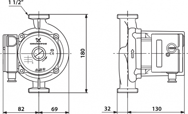 �������������� ����� Grundfos UPS 25-120 180