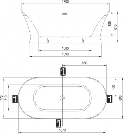  Ravak Retro XC00100023 170x80 