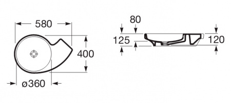 Раковина Roca Urbi 327228000 (58 см) Раковина Roca Urbi 327228000 (58 см)