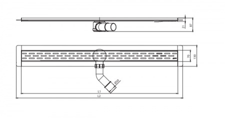   ACO Showerdrain B 9010.78.72  . 900 .