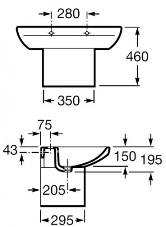 Раковина Roca Dama Senso 327510000 (80 см) Раковина Roca Dama Senso 327510000 (80 см)