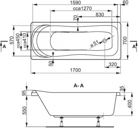  Vagnerplast Penelope 170x70  