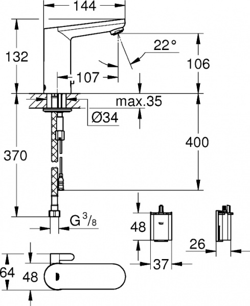  Grohe Eurosmart Cosmopolitan E 36327001  