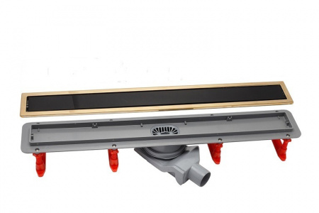 Душевой лоток Pestan Confluo Premium Gold Black Glass Line 650 Душевой лоток Pestan Confluo Premium Gold Black Glass Line 650