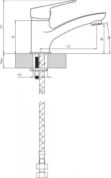  Elghansa Waschtischarm 1600579  