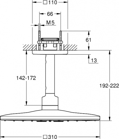   Grohe Rainshower SmartActive 310 Cube 26481DC0 