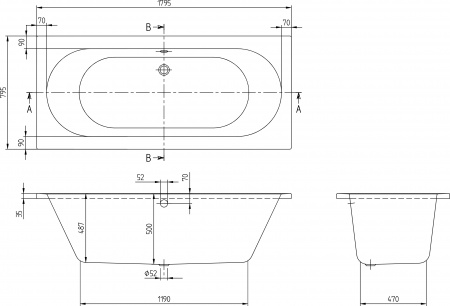   Villeroy & Boch O.Novo UBA180CAS2V-01 180x80  