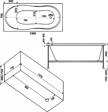 ��������� ����� Bas ���� �������� 130x70 �� ������ + �������� ��� ����