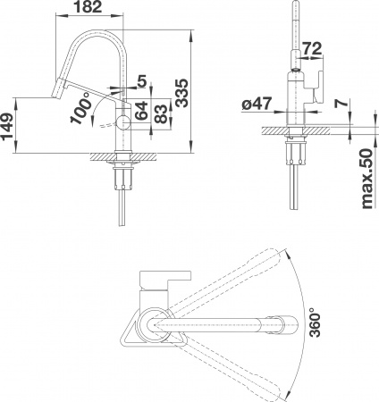 ��������� Blanco Viu-S 524813 ��� �������� �����, 4 ������� ������� ������