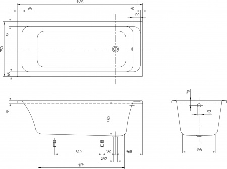   Villeroy & Boch Omnia Architectura UBA170ARA2V-01 170x75  