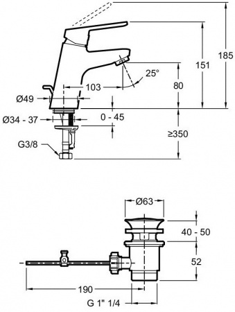 ��������� Jacob Delafon Aime E29869-BL ��� ��������