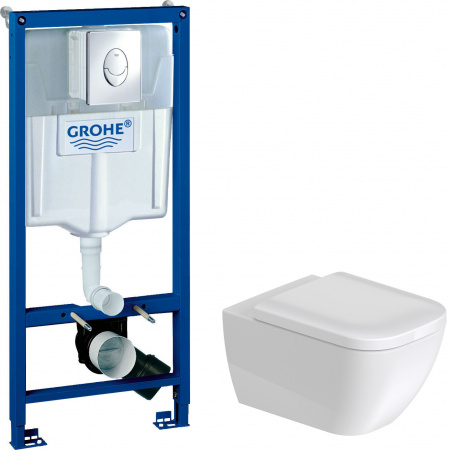 �������� ������ ��������� Duravit Happy D.2 2222090000 rimless + ������-������� � ����������� + ����������� Grohe Rapid SL 38721001 3 � 1 � ������� �����