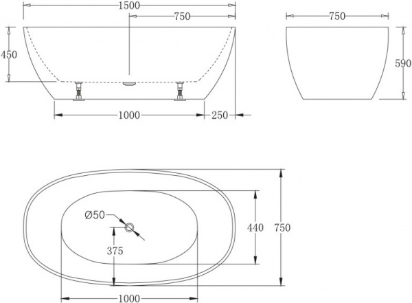   BelBagno BB81-1500 150x75