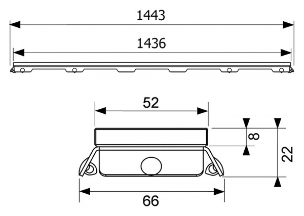 Tece TECEdrainline 6 015 90 150  
