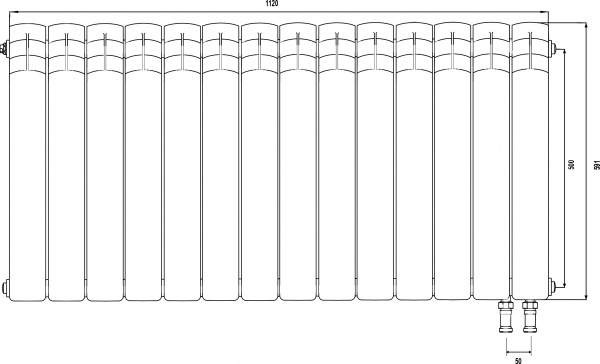   Royal Thermo Piano Forte 500 VDR bianco traffico, 14 , 