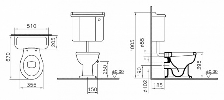 Бачок для унитаза VitrA Efes 6455B003-5077 с низкой трубой Бачок для унитаза VitrA Efes 6455B003-5077 с низкой трубой