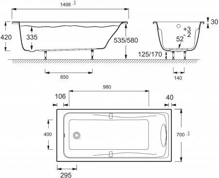   Jacob Delafon Odeon up 150x70 + -