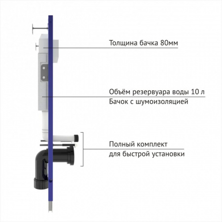 Инсталляция BERGES для скрытого монтажа NOVUM с кнопкой F2 матовый хром 040252 Инсталляция BERGES для скрытого монтажа NOVUM с кнопкой F2 матовый хром 040252