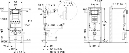 ��������  ������ ��������� Geberit iCon � �������� � ������������� ������� � ����������� + ������� ����������� ��� �������� Geberit Duofix Sigma 12 Plattenbau 111.362.00.5