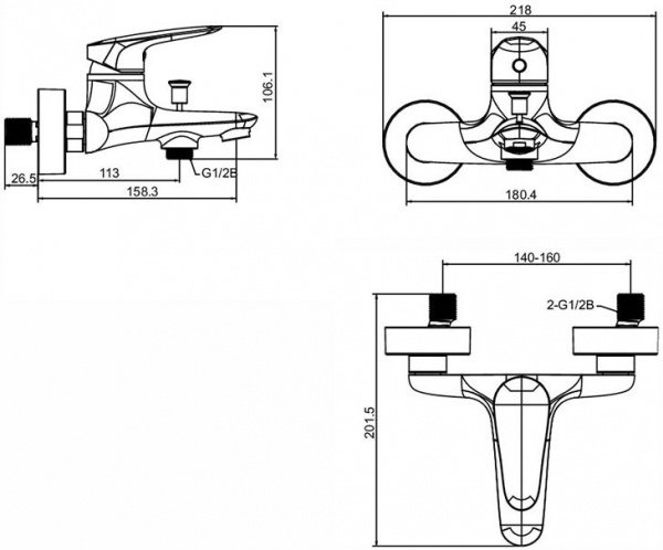  Jacob Delafon Elite E32909-CP    