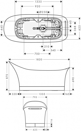 Ванна из искусственного камня Axor Urquiola 11440000 Ванна из искусственного камня Axor Urquiola 11440000