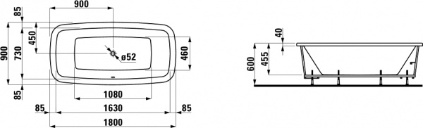   Laufen Palomba 2.3280.1.000.000.1 180x90  