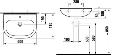 Раковина Jika Olymp 50 1061.1 Раковина Jika Olymp 50 1061.1