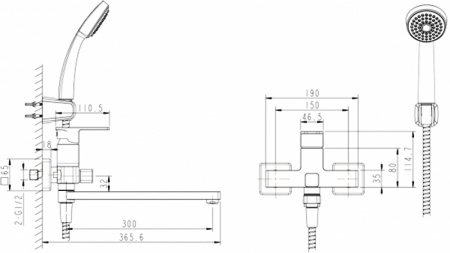 Смеситель Bravat Riffle F672106C-LB универсальный