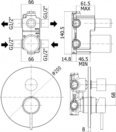  Paffoni Light LIG018NO   ,    