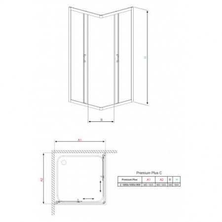   Radaway Premium Plus C 100x190 100 