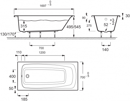   Jacob Delafon Patio 170x70