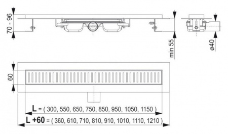 Душевой лоток AlcaPlast APZ101 850 с опорами Душевой лоток AlcaPlast APZ101 850 с опорами