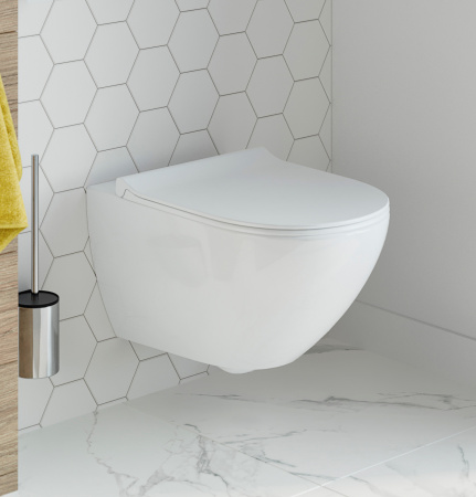 Комплект Унитаз подвесной STWORKI Merlingen HWH55 безободковый + Инсталляция VitrA 800-2015 с кнопкой смыва, хром Комплект Унитаз подвесной STWORKI Merlingen HWH55 безободковый + Инсталляция VitrA 800-2015 с кнопкой смыва, хром