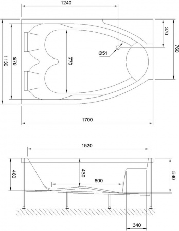   Royal Bath Shakespeare RB652100K-L 170x110  