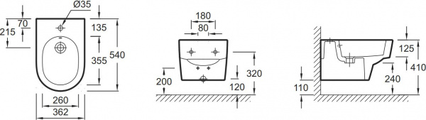   Jacob Delafon Odeon Rive Gauche EMG0002-00