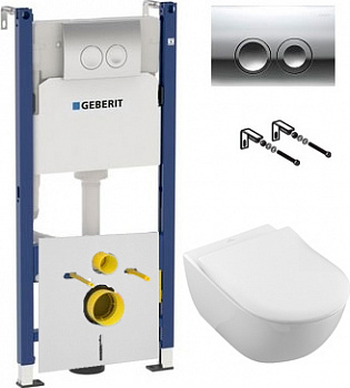 ��������  ������ ��������� Villeroy & Boch Subway 2.0 5614R201 alpin + ������� ����������� ��� �������� Geberit Duofix Delta 458.124.21.1 3 � 1 � ����