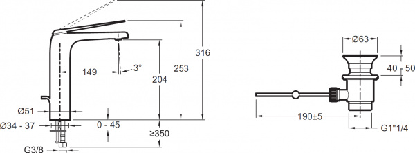  Jacob Delafon Avid E97347-CP  