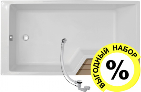 Акриловая ванна Jacob Delafon Bain-Douche Neo 150x90 L + слив-перелив Акриловая ванна Jacob Delafon Bain-Douche Neo 150x90 L + слив-перелив