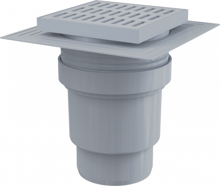 Трап для душа AlcaPlast  150 × 150/110, подводка – прямая, решетка – серая, воротник – 2-х уровневая изоляция, гидрозатвор – мокрый  APV11 Трап для душа AlcaPlast  150 × 150/110, подводка – прямая, решетка – серая, воротник – 2-х уровневая изоляция, гидрозатвор – мокрый  APV11