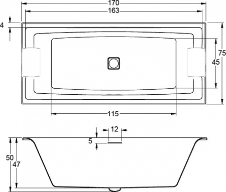   Riho Still Square 170x75  