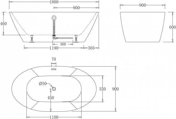   BelBagno BB68-1800 180x90