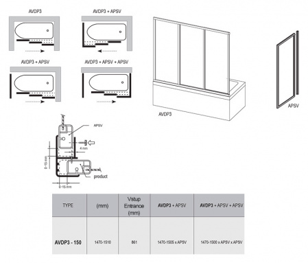    Ravak AVDP3-150 Rain