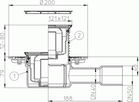 HL 510N-3000.11 Дизайн -трап с горизонтальным выпуском DN40/50 HL 510N-3000.11 Дизайн -трап с горизонтальным выпуском DN40/50
