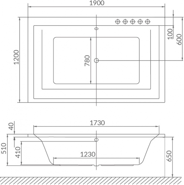  Excellent Crown Lux WAEX.CRO19.LINE 190x120
