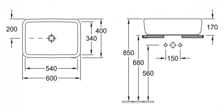 Раковина Villeroy & Boch Architectura 4127 6001 alpin Раковина Villeroy & Boch Architectura 4127 6001 alpin