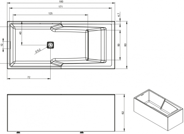   Riho Still Shower Elite 180x80, R