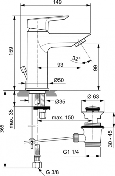 Ideal Standard Tesi A6557AA  