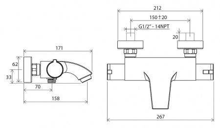  Ravak Termo 200 TE 082.00/150    