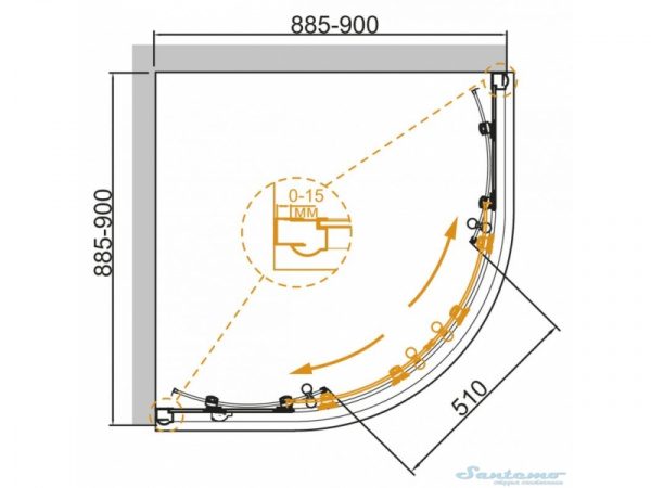   Cezares Giubileo R2 90 scorrevole C Cr